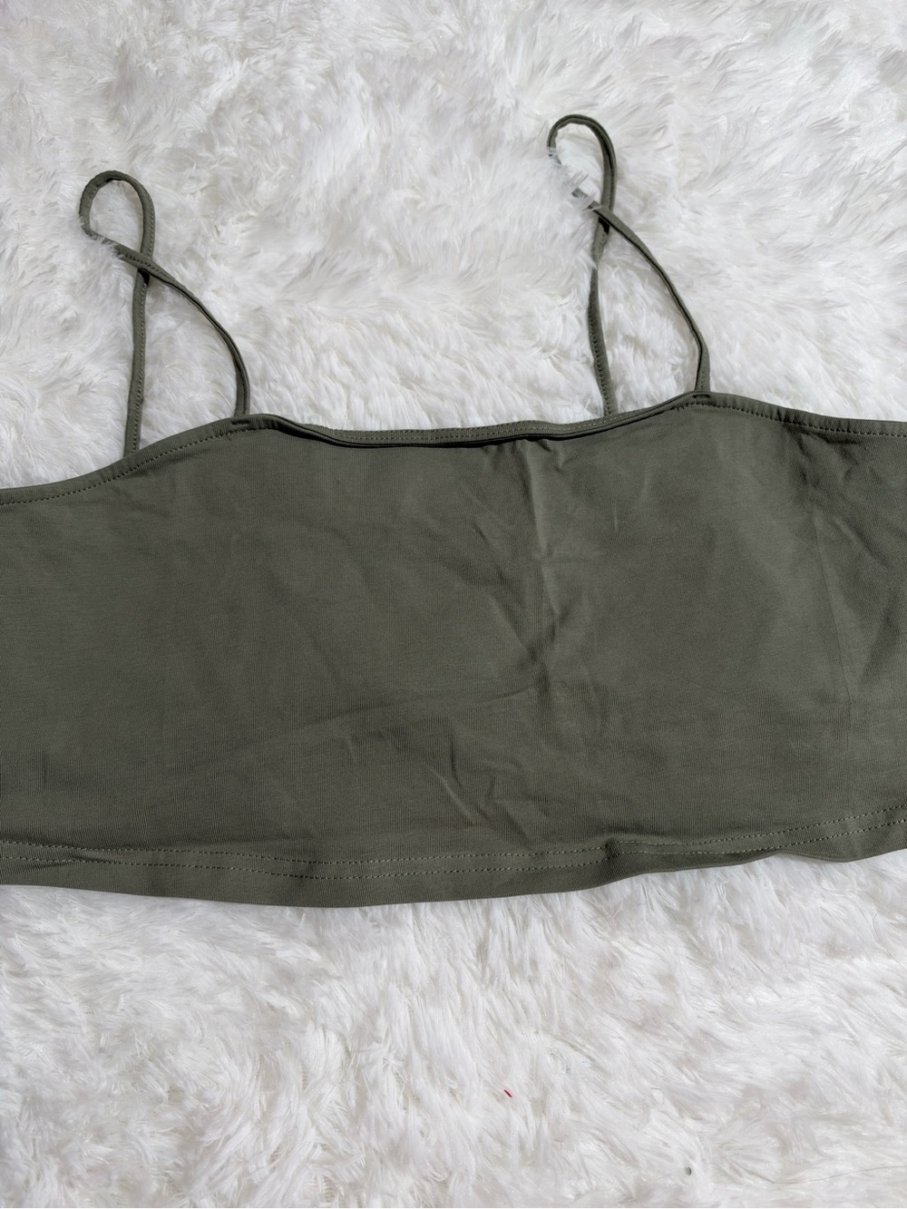 H&M Divded XXL Green Spaghetti Strap Crop Top Women's Basic Tank tops shirt